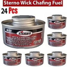 24x Sterno Wick Chafing Fuel Stem Wick Methanol 4Hr Burn Time, Reusable Nontoxic