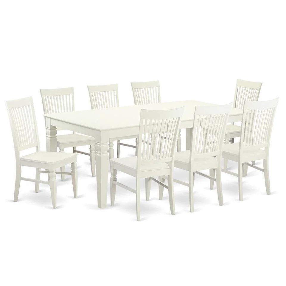 9 PcTable set with a Dining Table and 8 Dining Chairs in Linen ... - Image 4 of 4