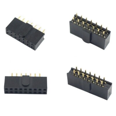 5Pcs 2.54mm Pitch Female Header Strip Connector 2x7 14 Pin Polarizing Key 14P #F