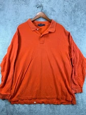 Daniel Cremieux Mens 2XL Polo Shirts Long Sleeve Pullover Orange Cotton Classics