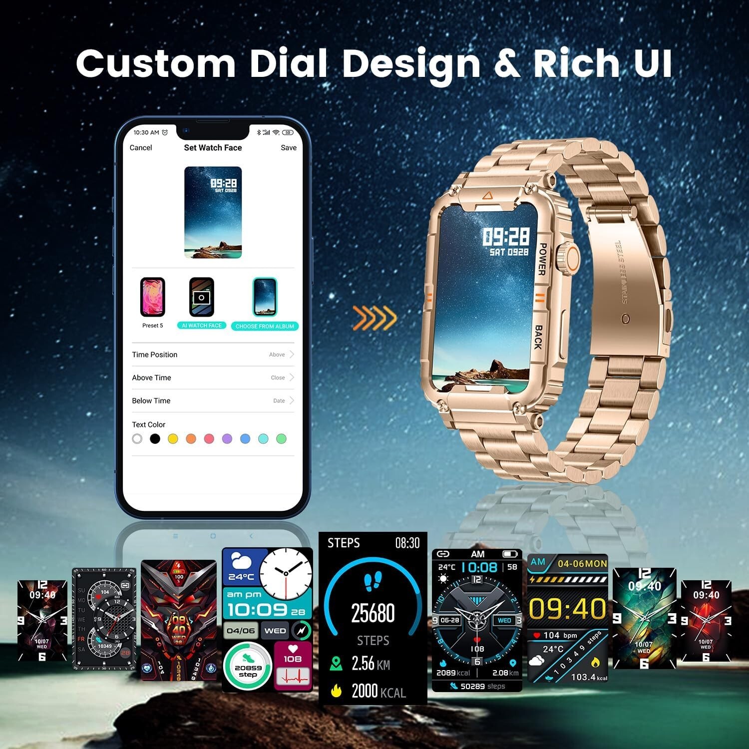 2025 Smart Watch For Men/Women, Waterproof Smartwatch Bluetooth iPhone Samsung