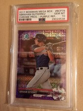 2017 Bowman Chrome MEGA BOX PURPLE REF. Abrahan Gutierrez #BCP78 PSA 10 GEM MINT