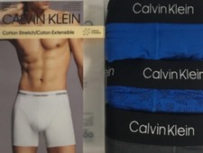 Calvin Klein Men's 3 Pack Boxer Brief Cotton Stretch Blue Grey Size XL