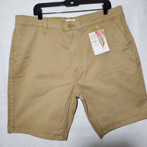 Levi Strauss Signature Gold Casual Chino Shorts Mens 38 Brown Flex 11" Denim - Picture 2 of 11