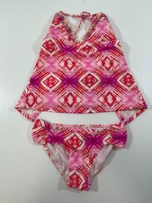 Raisins Girls Pink Pacific Palisades Print Swimwear 2Pc Bathing Suit Set 10