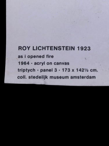 Roy Lichtenstein As i opened fire 1964 Stedelijk Museum Edition triptych Panel 3 - Picture 4 of 5