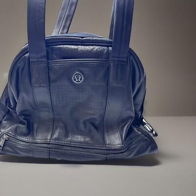 lululemon om for all bag Lululemon Om For All Large Gym Travel Weekender Shoulder Bag Black Faux  Leather