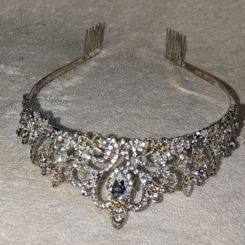 Crystal Tiara Crown for Women Sliver Queen Rhines… - image 1