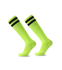 White & Black Striped Over-the-Calf Sports Socks for All Ages & Genders