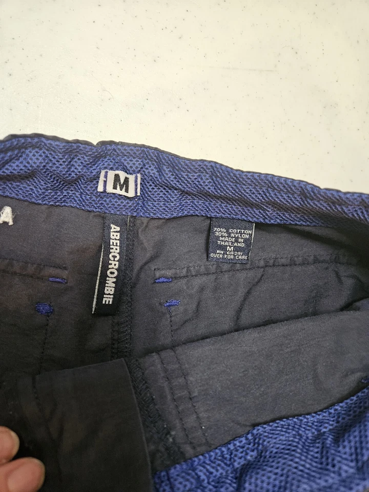 Abercrombie Cargo Flare Pants Youth Girls Medium Navy Blue Drawstring Y2K  - Image 3 of 4