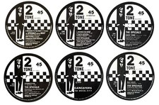 x6 5cm Ska Record Label Vinyl Stickers specials rat ghost too much 2Tone laptop