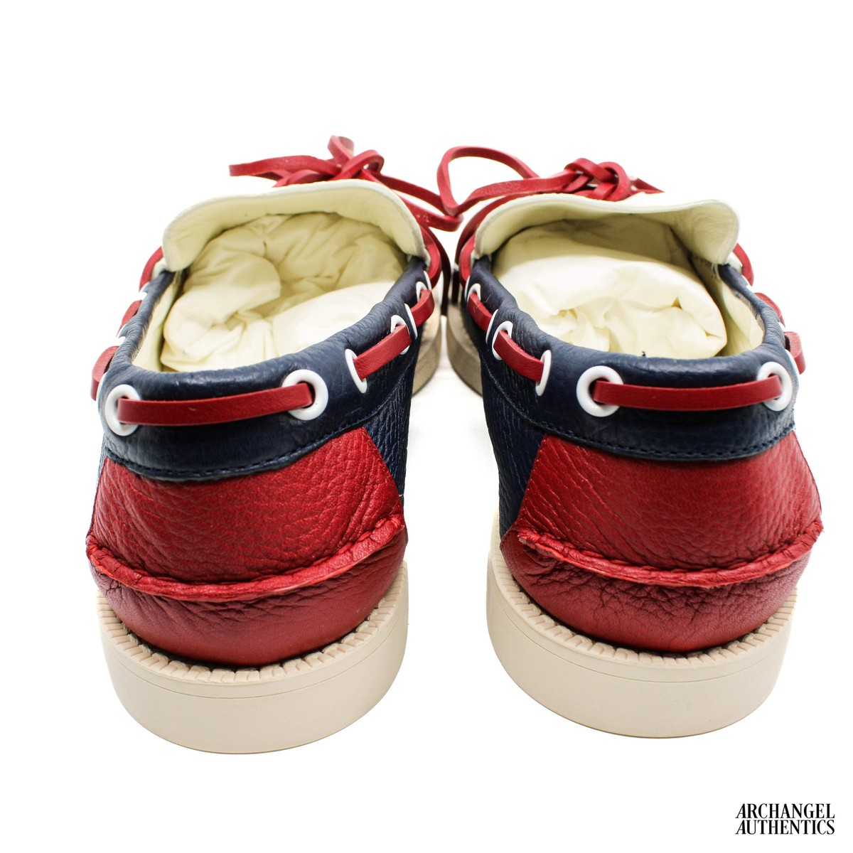 Gucci Boat Shoe Loafers Red White Blue | eBay