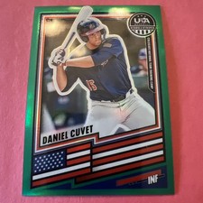 2026 Panini Stars & Stripes Prizm USA Baseball - Green #46 Daniel Cuvet