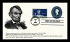 DR JIM STAMPS US COVER ABRAHAM LINCOLN POSTAL STATIONERY FDC COMBO S&T CACHET