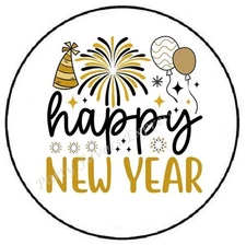 HAPPY NEW YEAR ENVELOPE SEALS LABELS STICKERS PARTY FAVORS