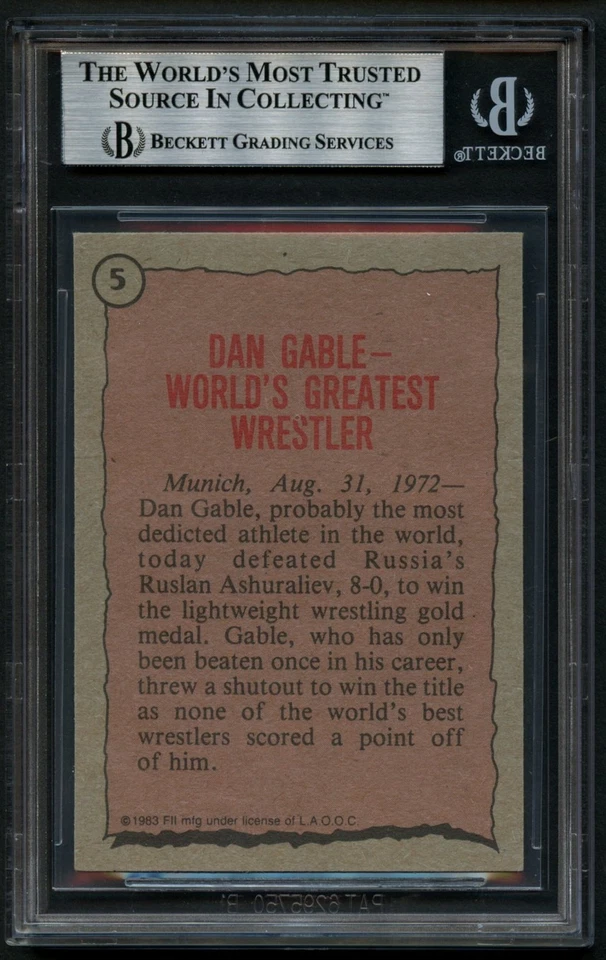 Dan Gable #5 signed autograph 1983 Topps History's Greatest Olympians Card BAS - Image 2 of 2