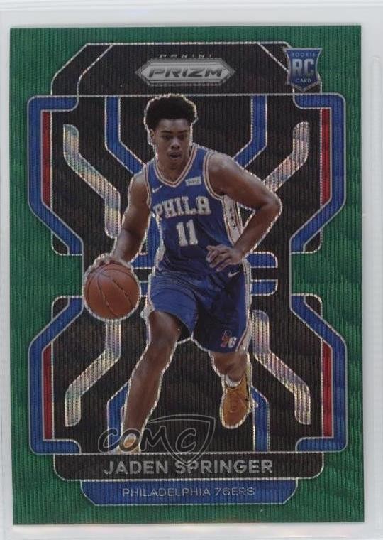 2021-22 Panini Prizm Green Wave Prizm Jaden Springer #317 Rookie RC 0jm6