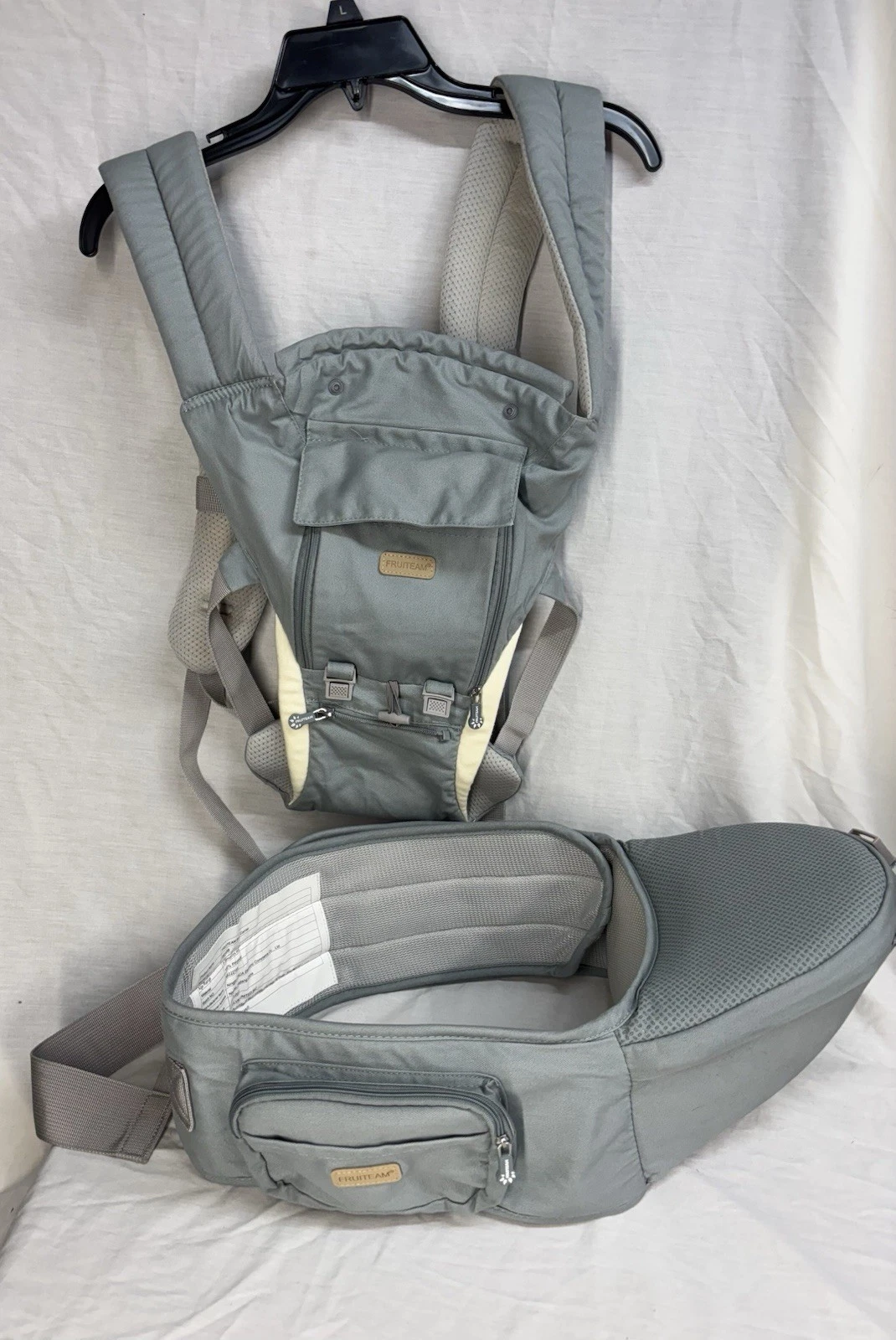 FRUITEAM Baby Carrier 6-in-1 Baby Carrier with Hip Seat and Waist Stool