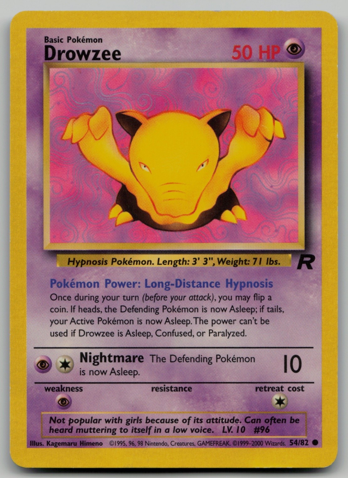 Drowzee Common Team Rocket 54/82 NM