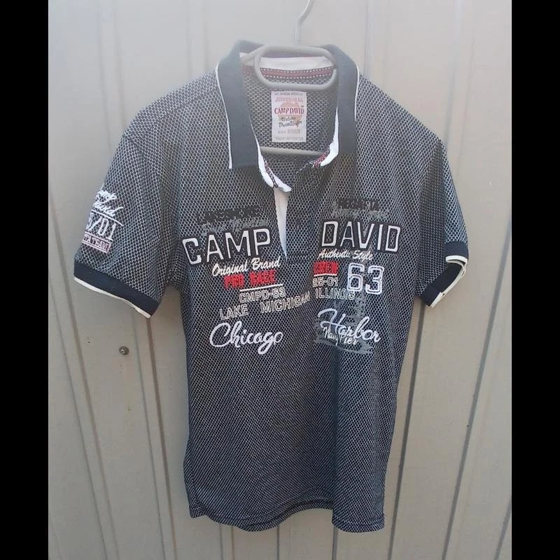 Men Camp David T-Shirt White Cotton 38 / M / 46