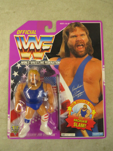 1993 Hasbro Hacksaw Jim Duggan Purple Card WWE WWF...
