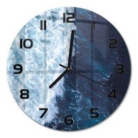 Wanduhr Glas-Wanduhr Aus GehäRtetem Glas Ozeanwellen Schwarze Zeiger Fi30 Cm
