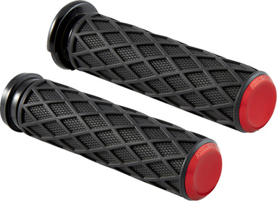 Arlen Ness - 500-017 - Grips - Diamond - TBW - Red - Breakout FXSB  CVO Electra