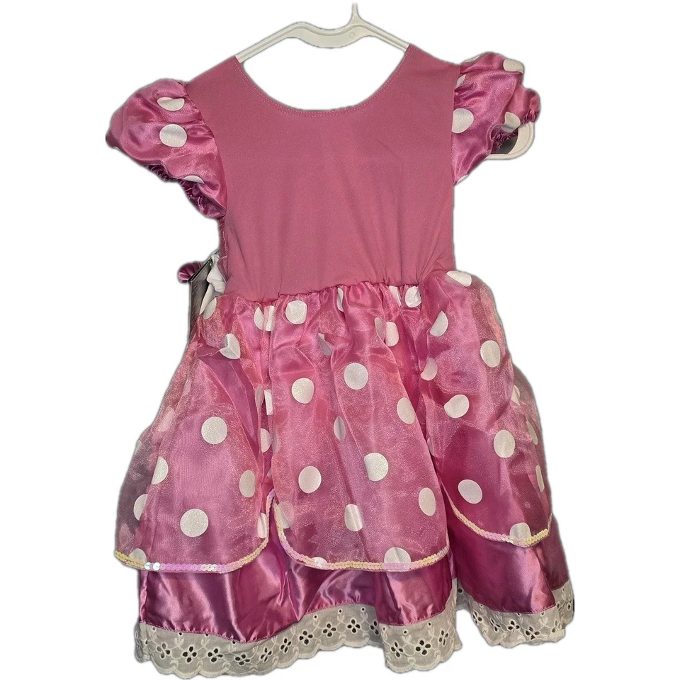 Disney Store Deluxe Rosa Minnie Mouse Lunares Disfraz Niñas 5/6 y Hasta 3+ Foto 2 de 4