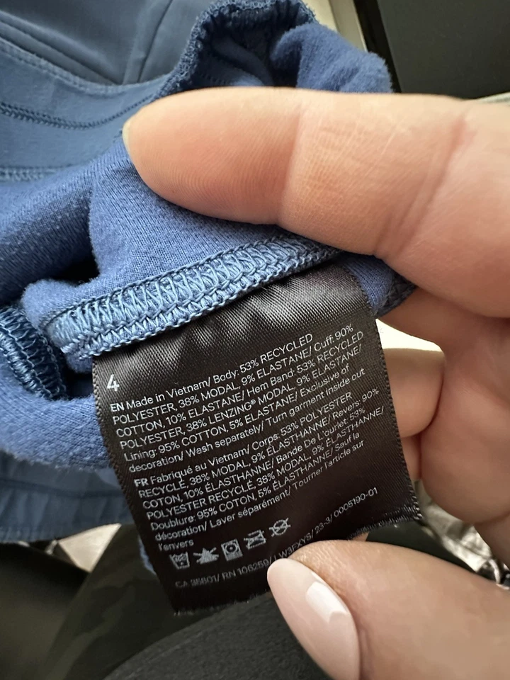 Lululemon Talla 4 Mujer Cepillado Softstreme Cuello Embudo Cremallera Azul W3FXYS I3 Foto 4 de 4