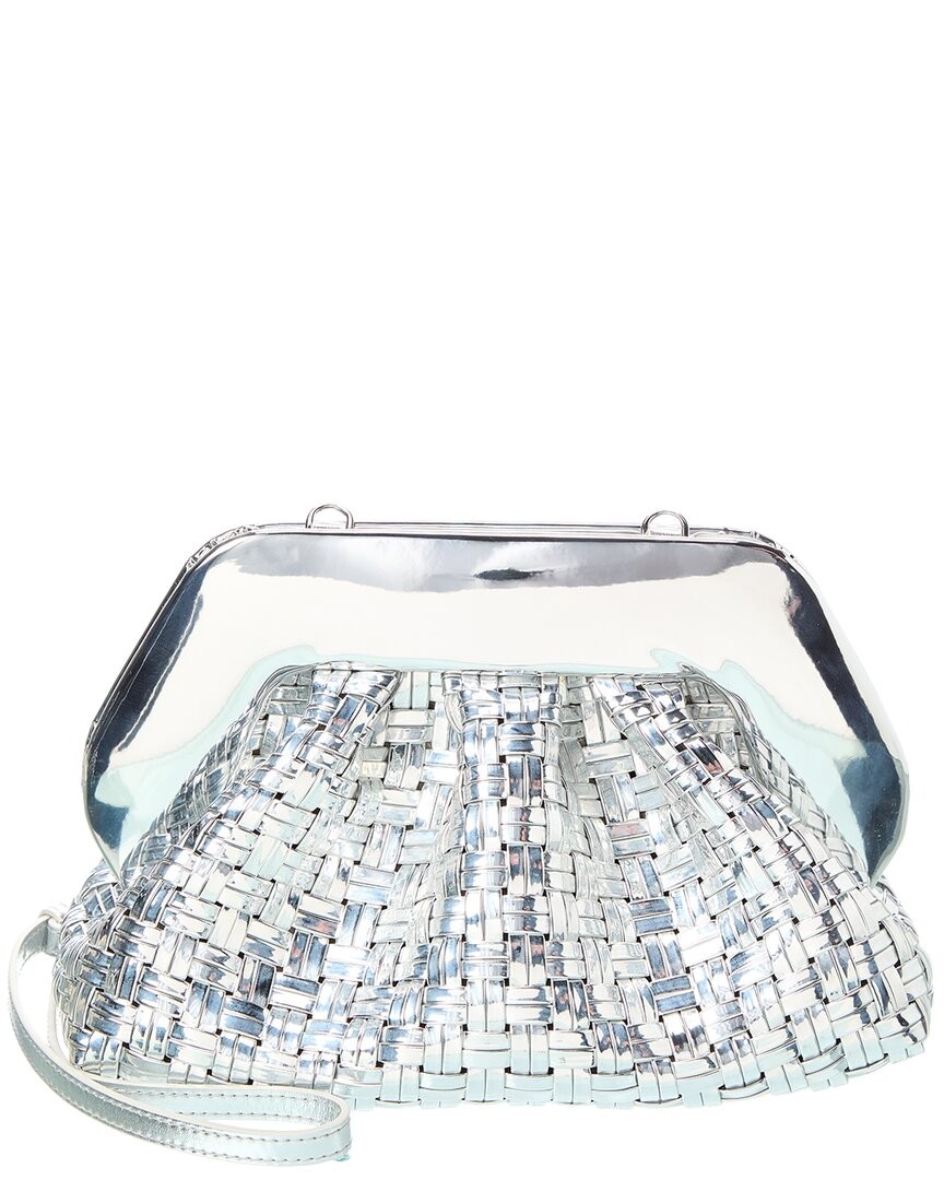 Тема Плетеной сумки через плечо Женская серебристая