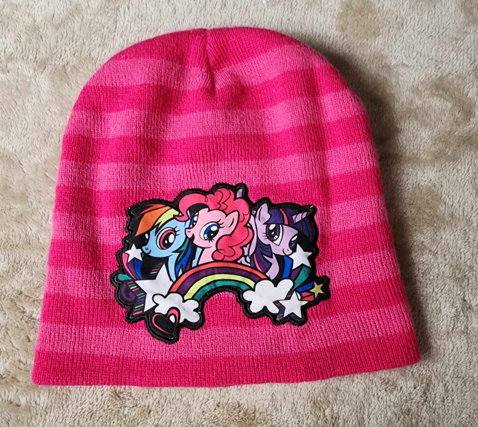 Berretto My Little Pony Little Girls rosa in maglia con logo senza etichetta