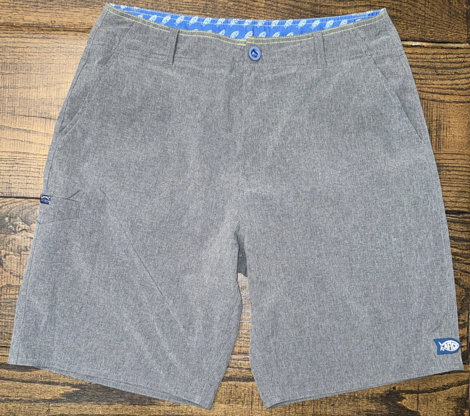AFTCO Men Shorts Size 32 The Original Fishing Stretch Gray AFTeCH 9” Inseam