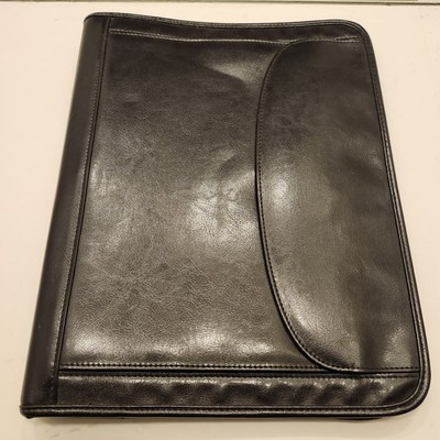 Professional Zippered 3-Ring Binder Portfolio Padfolio Organizer Dark Brown