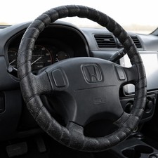 Black Lace-on Steering Wheel Cover 1415 Inch Universal Fit Retro Classic S...