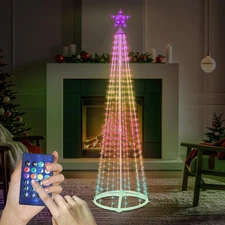 Lighted Christmas Tree 5.9 FT Smart Color Change Christmas Lights with Remote...