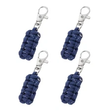 Reflective Paracord Zipper Pull, 80 mm Length for Backpacks (4 Pack, Navy Blue)