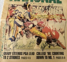 1990 Henry Ellard AUTO LA Rams The National Newspaper Magazine Signed
