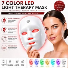 7 Color LED Facial Mask Red Light Therapy Acne Repair Skin Beauty Mask 630nm