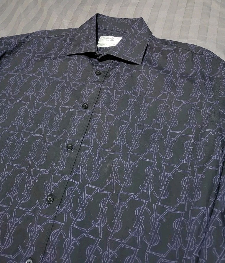 SAINT LAURENT Rara splendida camicia YSL taglia grande modello L camicia passante vedi foto Y2K anni 90