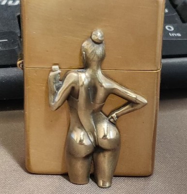 1 piece Brass Sexy Back Girl sticker DIY lighter accessories