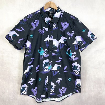 Marvel Black Panther Button Front Shirt Mens XLarge TChalla Box