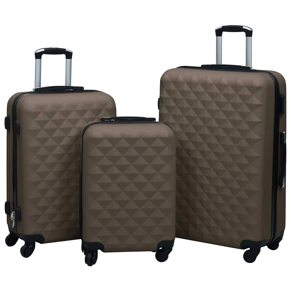 3x Trolley a Custodia Rigida Argento Lucido ABS Ruote Girevoli Valigie vidaXL - Immagine 2 di 4