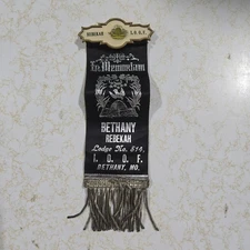Vintage Rebekah Lodge IOOF Odd Fellows Memoriam Double Sided Ribbon BETHANY, MO