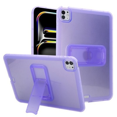 For iPad Pro 11/mini 7th Air 11 2024 10/9/8/7th Rubber Kickstand Acrylic Case