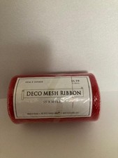 Hobby Lobby - Deco Mesh Ribbon - Red -  300228- New/Sealed - Dated 2012
