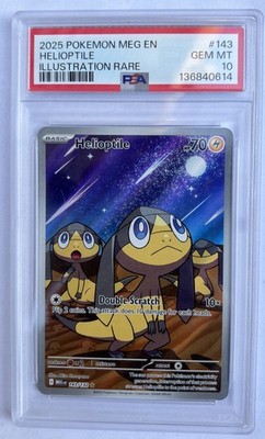 2025 POKEMON MEG EN-MEGA EVOLUTION ILLUSTRATION RARE #143 HELIOPTILE PSA 10 Holo