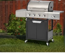 Segmart 4 Burner BBQ Propane Gas Grill With Side Burner With Wheels + Cover