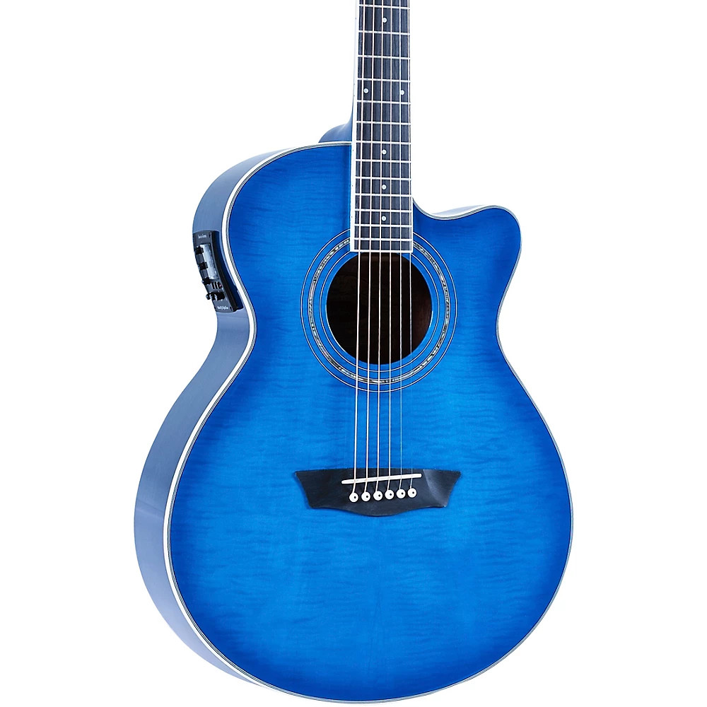 Washburn EA15 Festival Series Acoustic-Electric Guitar Transparent Blue