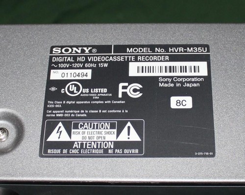 Grabadora de video digital Sony HVR-M35U MiniDV VCR, solo 480 horas de batería - Imagen 5 de 7