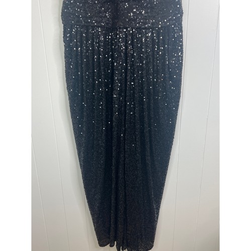 Badgley Mischka Putting On The Glitz Paillettenkleid schwarz festliches langes Kleid GR. 20 - Bild 3 von 7